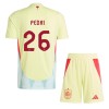 Conjunto (Camiseta+Pantalón Corto) España Pedri 26 Segunda Equipación Euro 2024 - Niño